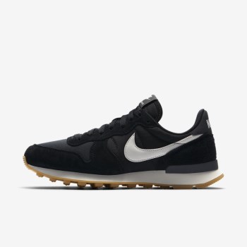 Nike Internationalist - Női Utcai Cipő - Fekete/Sötét Szürke/Fehér